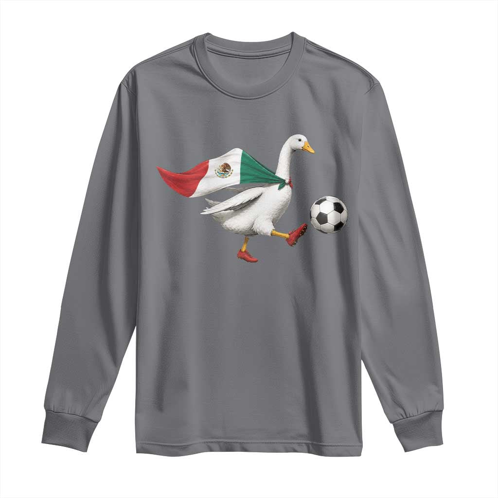 Mexico Soccer Goose Long Sleeve Shirt Mexico Futbol Fan TS10 Charcoal Print Your Wear