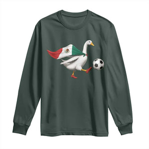 Mexico Soccer Goose Long Sleeve Shirt Mexico Futbol Fan TS10 Dark Forest Green Print Your Wear