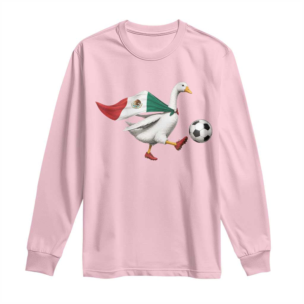 Mexico Soccer Goose Long Sleeve Shirt Mexico Futbol Fan TS10 Light Pink Print Your Wear