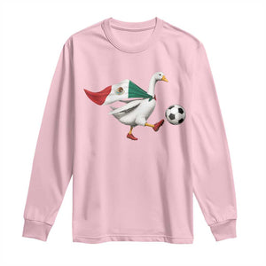 Mexico Soccer Goose Long Sleeve Shirt Mexico Futbol Fan TS10 Light Pink Print Your Wear