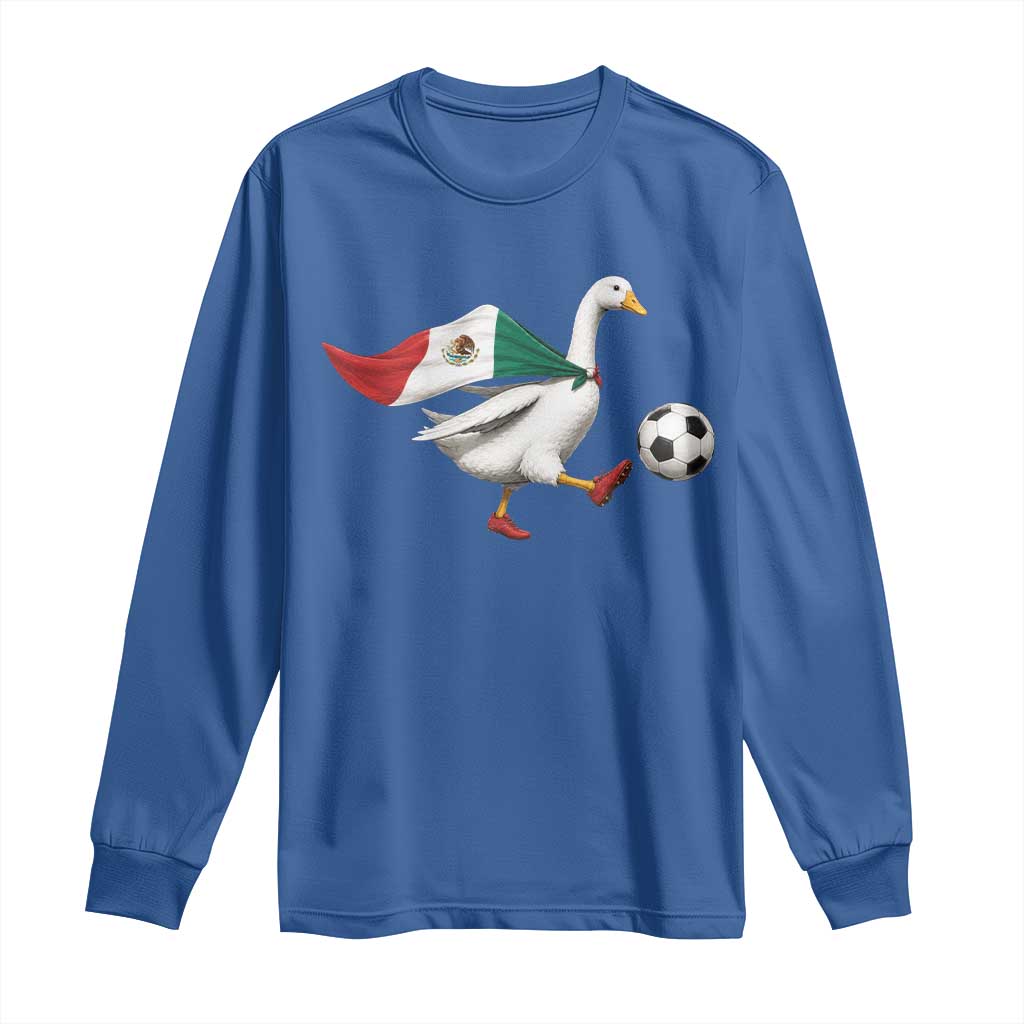 Mexico Soccer Goose Long Sleeve Shirt Mexico Futbol Fan TS10 Royal Blue Print Your Wear