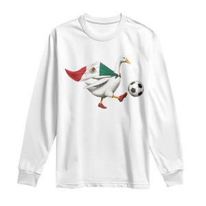 Mexico Soccer Goose Long Sleeve Shirt Mexico Futbol Fan TS10 White Print Your Wear