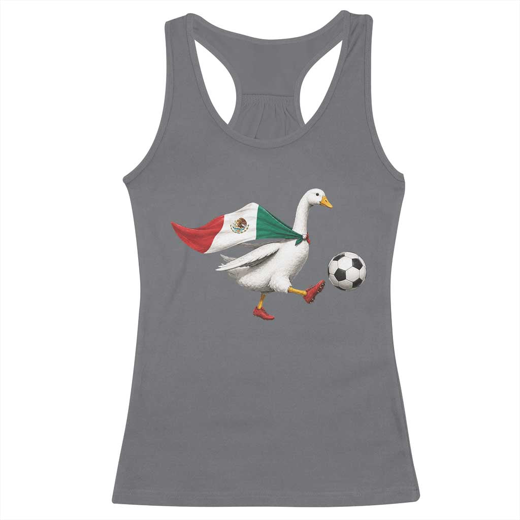 Mexico Soccer Goose Racerback Tank Top Mexico Futbol Fan TS10 Charcoal Print Your Wear