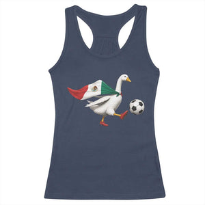 Mexico Soccer Goose Racerback Tank Top Mexico Futbol Fan TS10 Navy Print Your Wear
