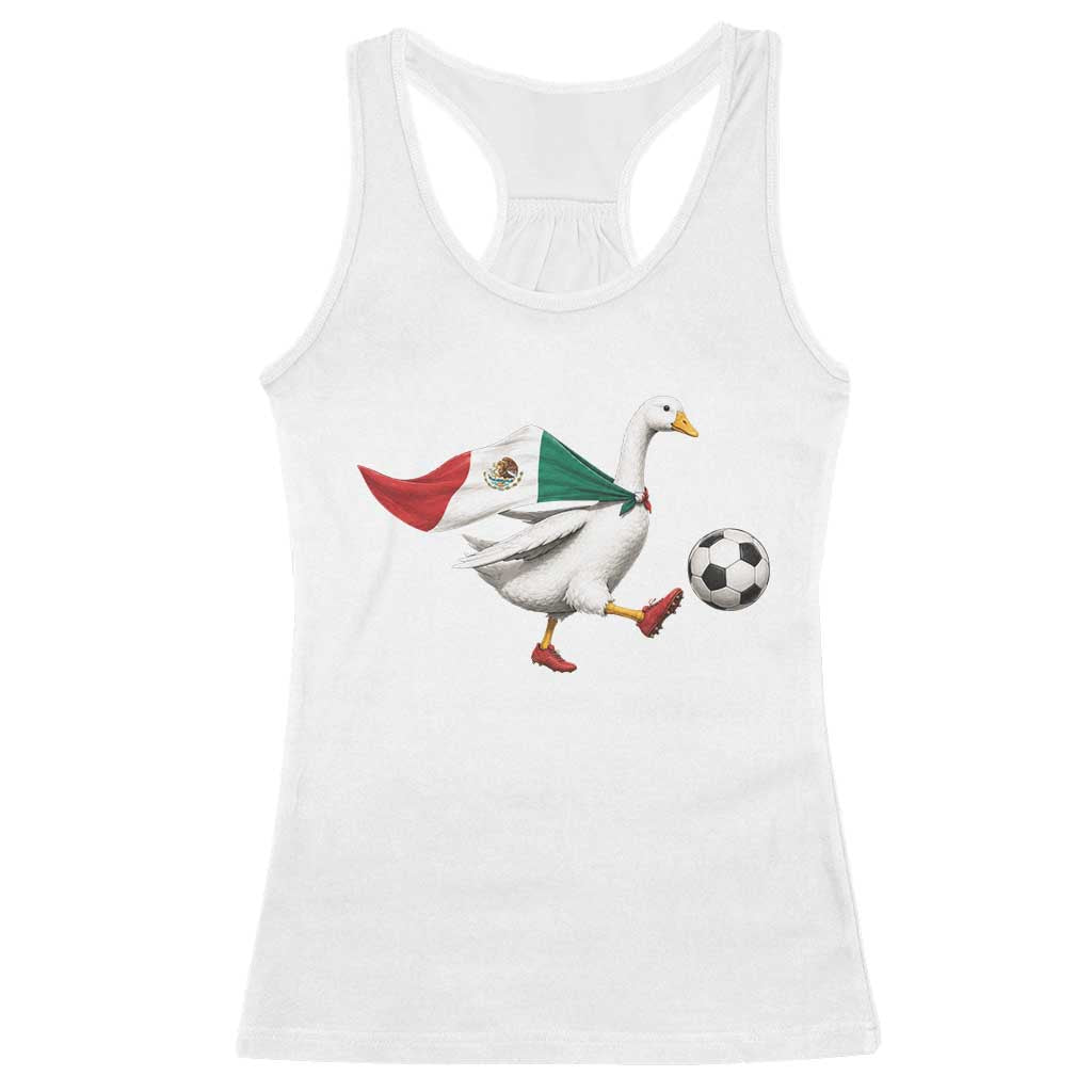 Mexico Soccer Goose Racerback Tank Top Mexico Futbol Fan TS10 White Print Your Wear
