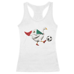 Mexico Soccer Goose Racerback Tank Top Mexico Futbol Fan TS10 White Print Your Wear