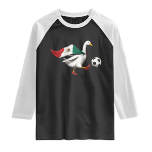 Mexico Soccer Goose Raglan Shirt Mexico Futbol Fan TS10 Black White Print Your Wear