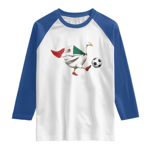 Mexico Soccer Goose Raglan Shirt Mexico Futbol Fan TS10 White Royal Print Your Wear