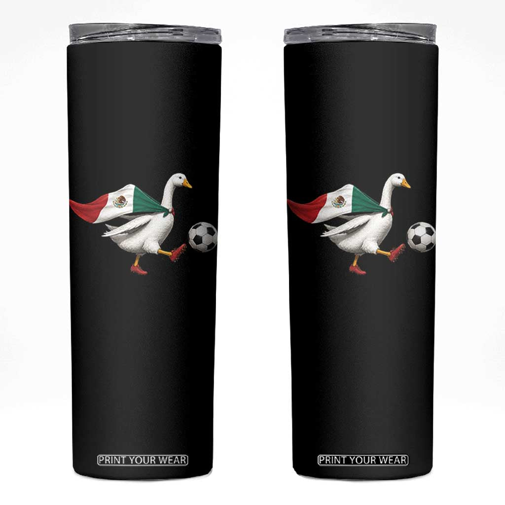 Mexico Soccer Goose Skinny Tumbler Mexico Futbol Fan TS10 Black Print Your Wear
