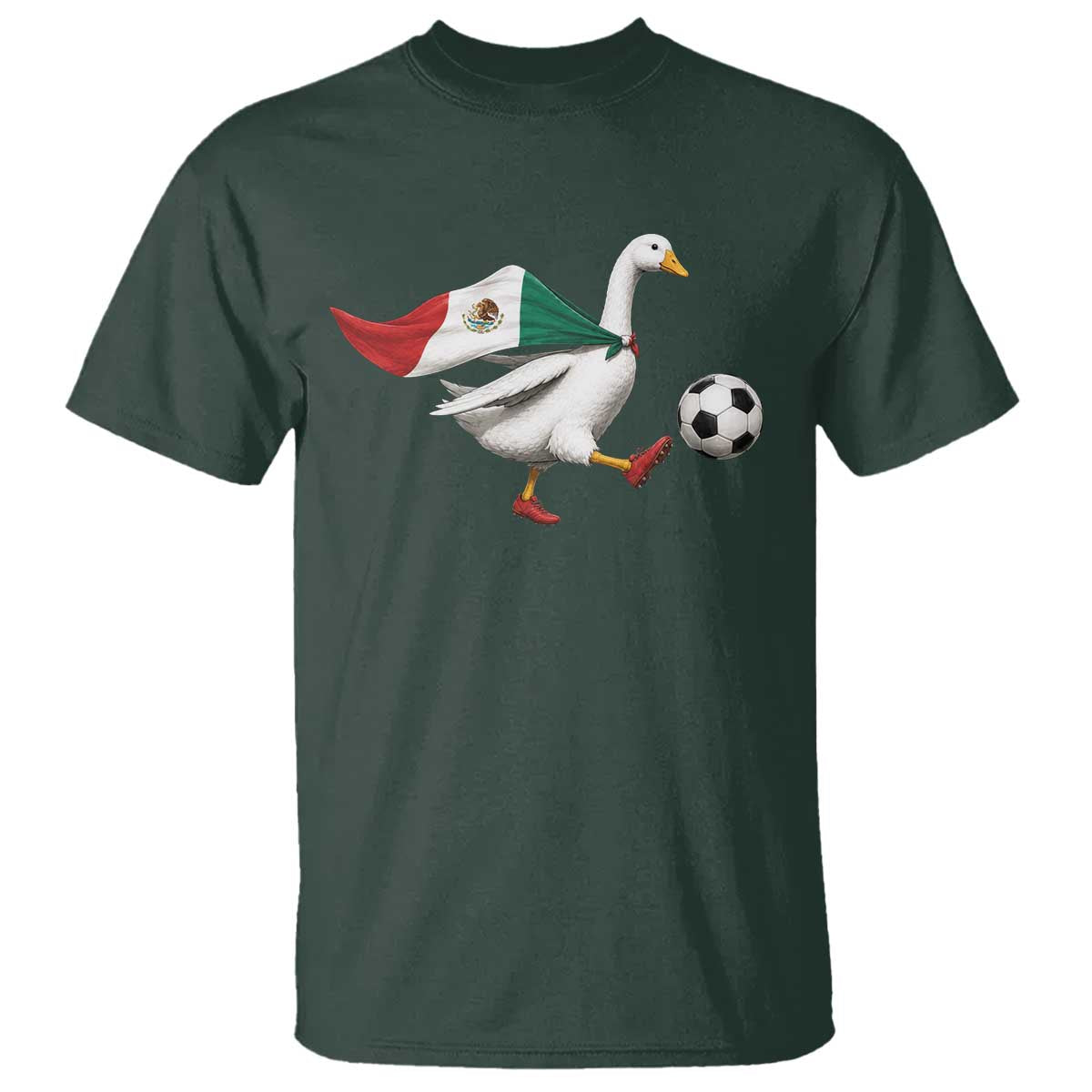 Mexico Soccer Goose T Shirt Mexico Futbol Fan TS10 Dark Forest Green Print Your Wear
