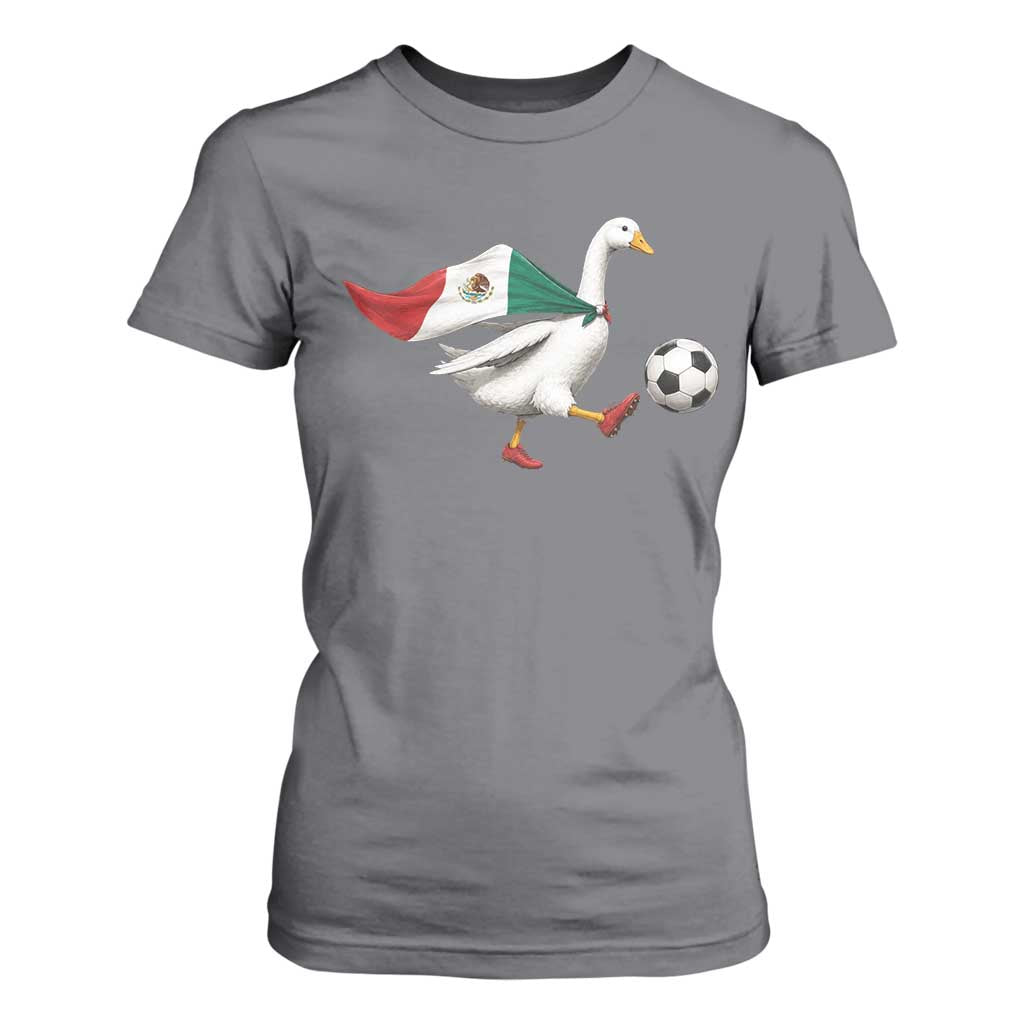 Mexico Soccer Goose T Shirt For Women Mexico Futbol Fan TS10 Charcoal Print Your Wear