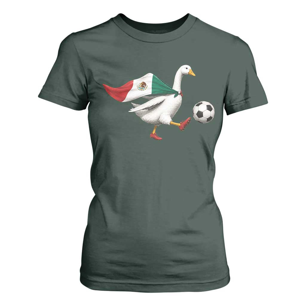 Mexico Soccer Goose T Shirt For Women Mexico Futbol Fan TS10 Dark Forest Green Print Your Wear