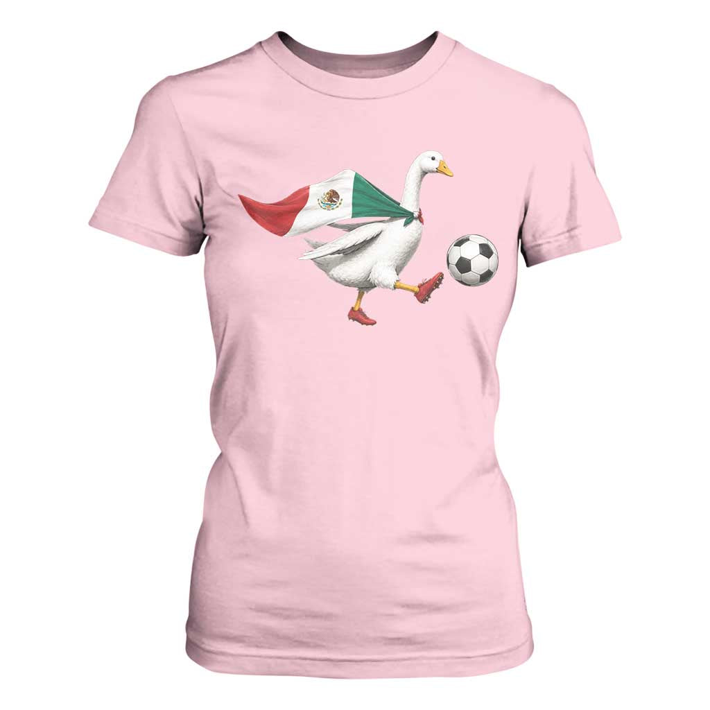Mexico Soccer Goose T Shirt For Women Mexico Futbol Fan TS10 Light Pink Print Your Wear