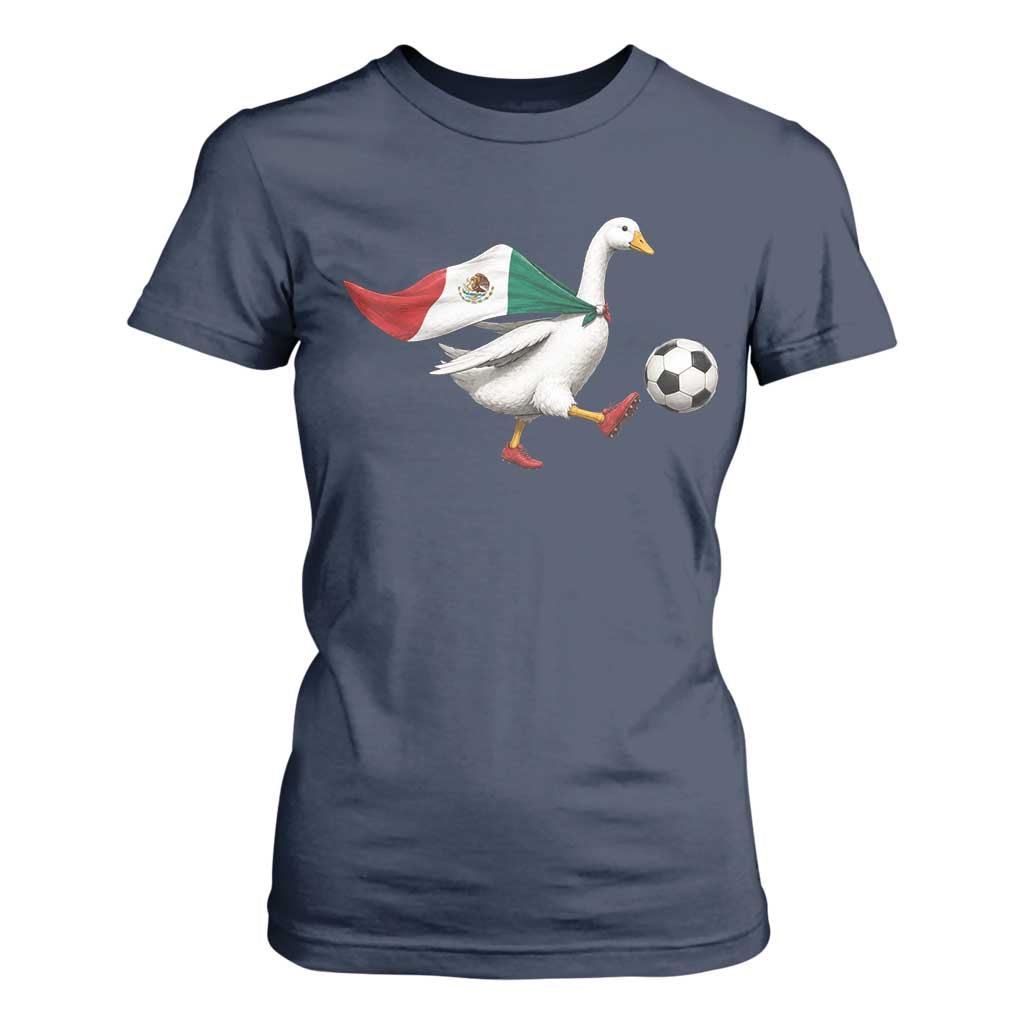 Mexico Soccer Goose T Shirt For Women Mexico Futbol Fan TS10 Navy Print Your Wear