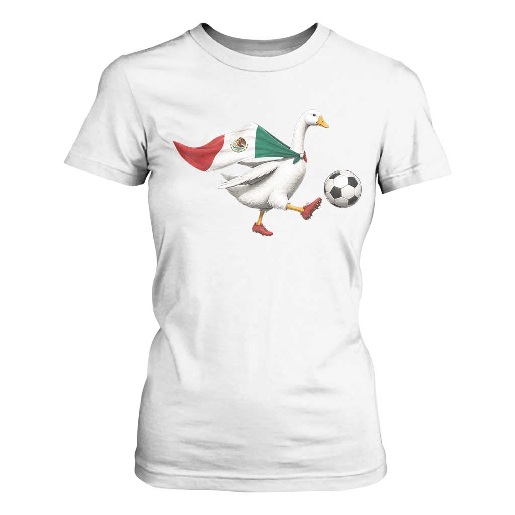 Mexico Soccer Goose T Shirt For Women Mexico Futbol Fan TS10 White Print Your Wear