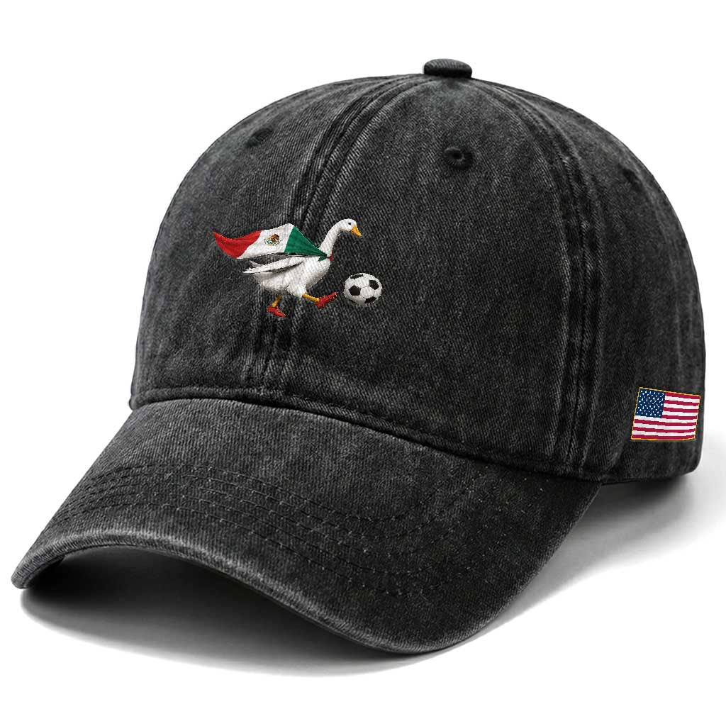 Mexico Soccer Goose Washed Cotton Baseball Cap Mexico Futbol Fan TS10 Print Your Wear
