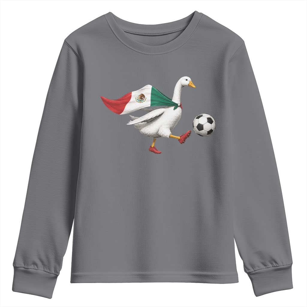 Mexico Soccer Goose Youth Sweatshirt Mexico Futbol Fan TS10 Charcoal Print Your Wear