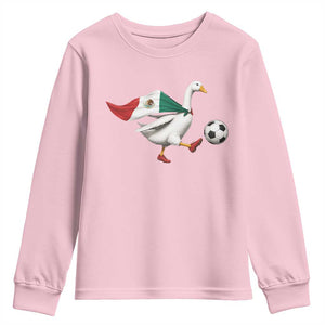 Mexico Soccer Goose Youth Sweatshirt Mexico Futbol Fan TS10 Light Pink Print Your Wear