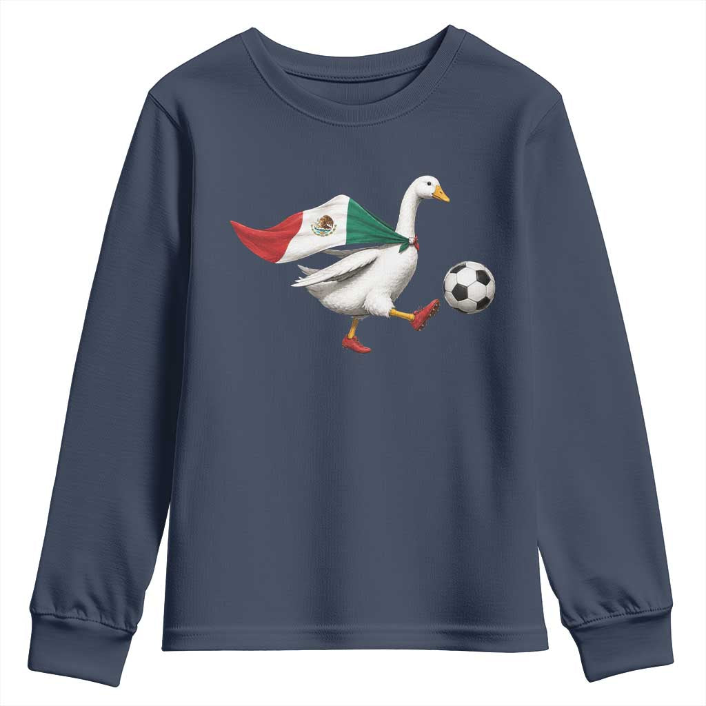Mexico Soccer Goose Youth Sweatshirt Mexico Futbol Fan TS10 Navy Print Your Wear
