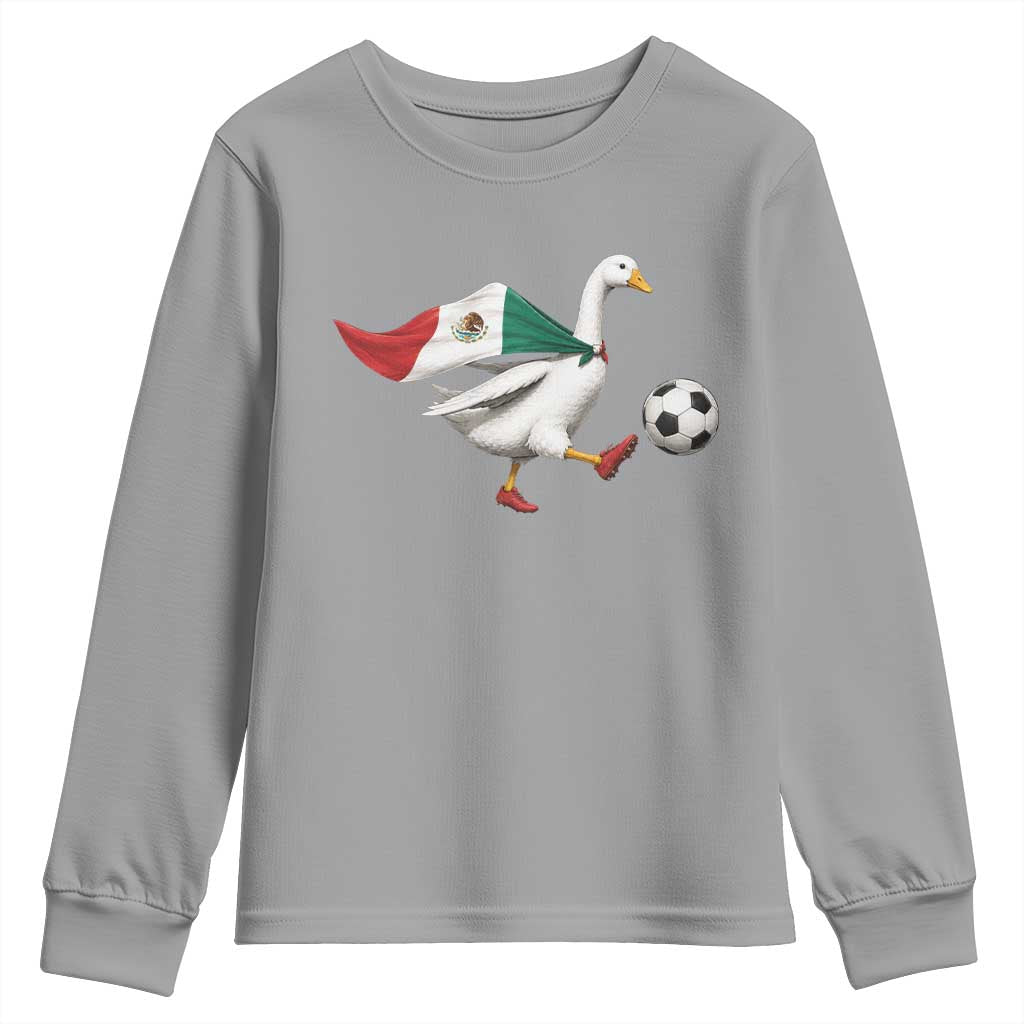 Mexico Soccer Goose Youth Sweatshirt Mexico Futbol Fan TS10 Sport Gray Print Your Wear