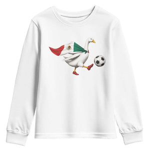 Mexico Soccer Goose Youth Sweatshirt Mexico Futbol Fan TS10 White Print Your Wear