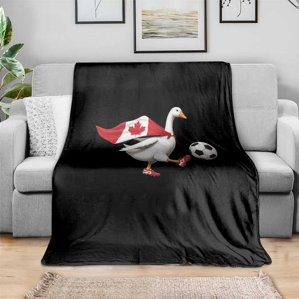 Canada Soccer Goose Throw Blanket Canadian Flag Patriotic Football Fan Graphic TS10 Print Your Wear