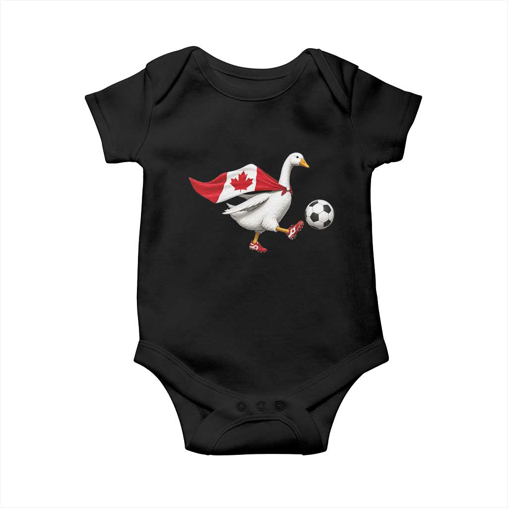 Canada Soccer Goose Baby Onesie Canadian Flag Patriotic Football Fan Graphic TS10 Black Print Your Wear