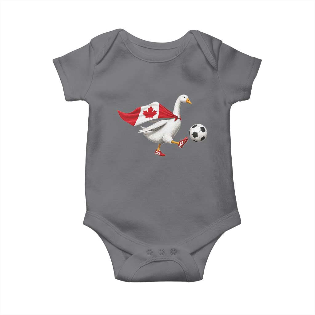 Canada Soccer Goose Baby Onesie Canadian Flag Patriotic Football Fan Graphic TS10 Charcoal Print Your Wear