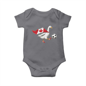 Canada Soccer Goose Baby Onesie Canadian Flag Patriotic Football Fan Graphic TS10 Charcoal Print Your Wear