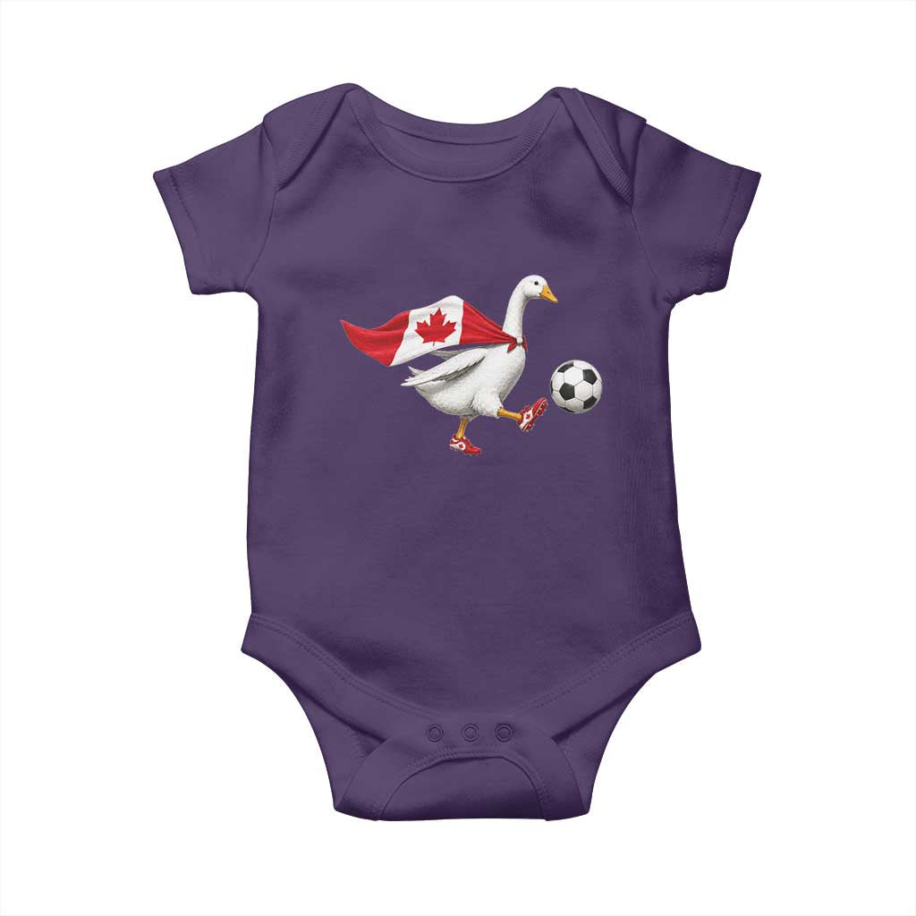 Canada Soccer Goose Baby Onesie Canadian Flag Patriotic Football Fan Graphic TS10 Purple Print Your Wear