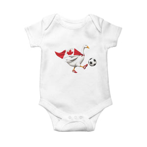 Canada Soccer Goose Baby Onesie Canadian Flag Patriotic Football Fan Graphic TS10 White Print Your Wear