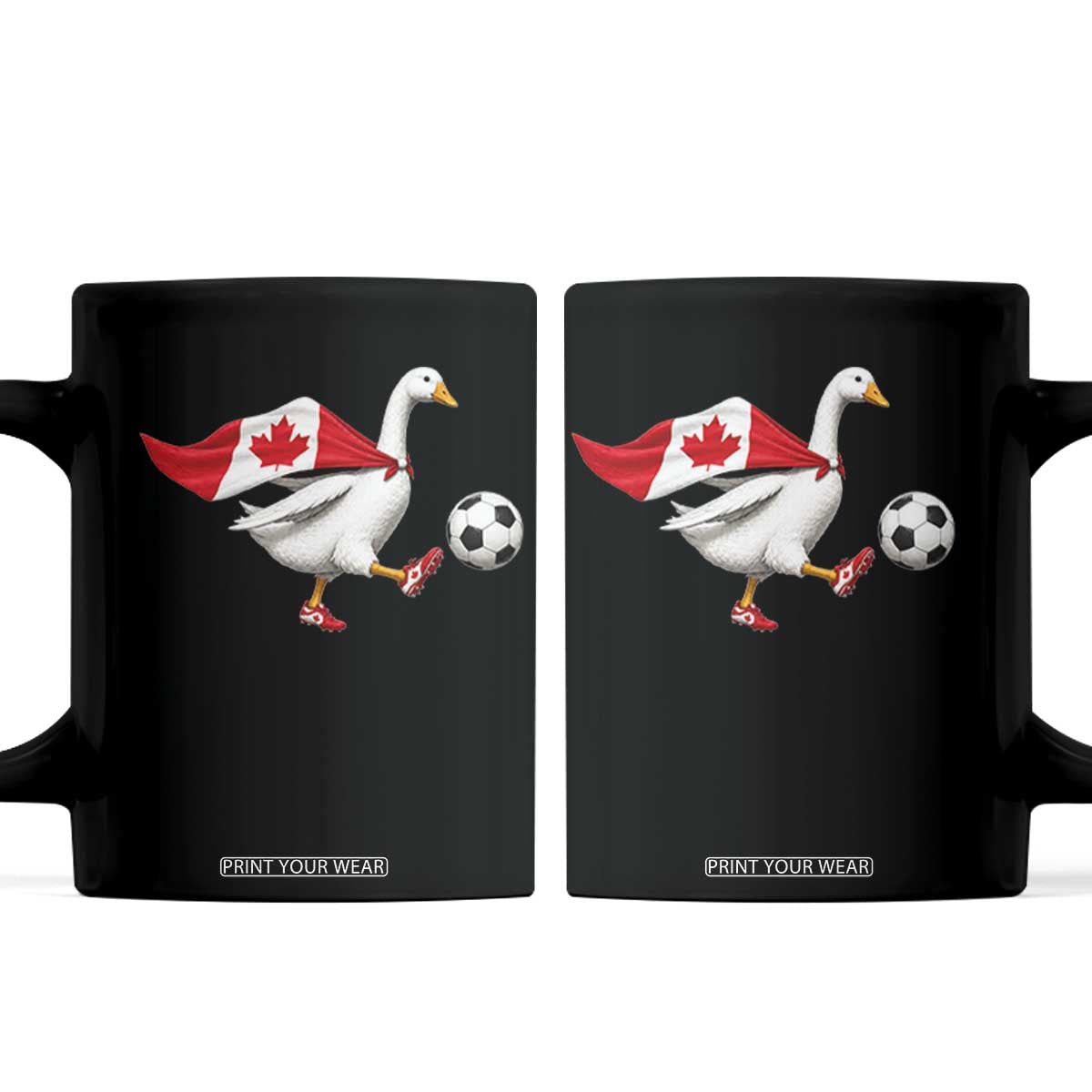 Canada Soccer Goose Coffee Mug Canadian Flag Patriotic Football Fan Graphic TS10 Black Print Your Wear