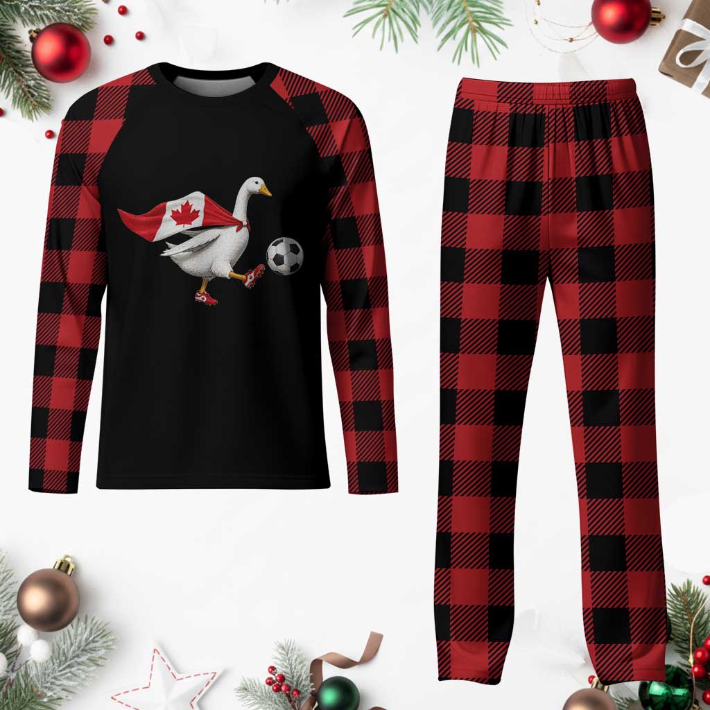 Canada Soccer Goose Plaid Pajama Set Canadian Flag Patriotic Football Fan Graphic TS10 Buffalo Plaid Print Your Wear
