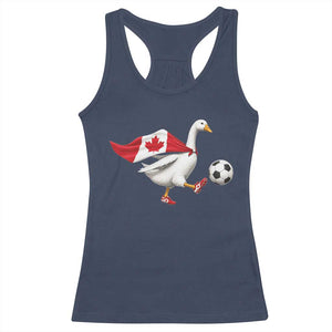 Canada Soccer Goose Racerback Tank Top Canadian Flag Patriotic Football Fan Graphic TS10 Navy Print Your Wear