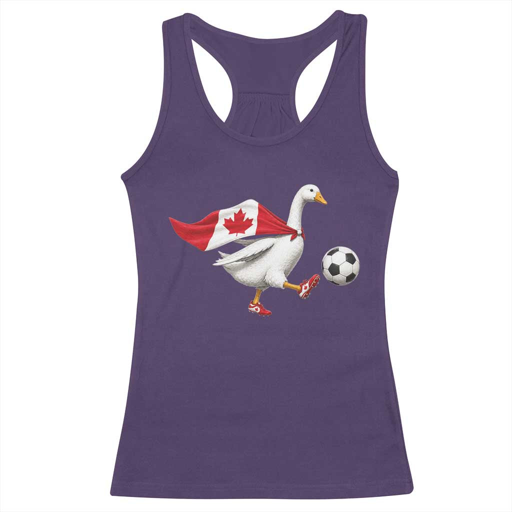 Canada Soccer Goose Racerback Tank Top Canadian Flag Patriotic Football Fan Graphic TS10 Purple Print Your Wear