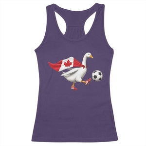 Canada Soccer Goose Racerback Tank Top Canadian Flag Patriotic Football Fan Graphic TS10 Purple Print Your Wear