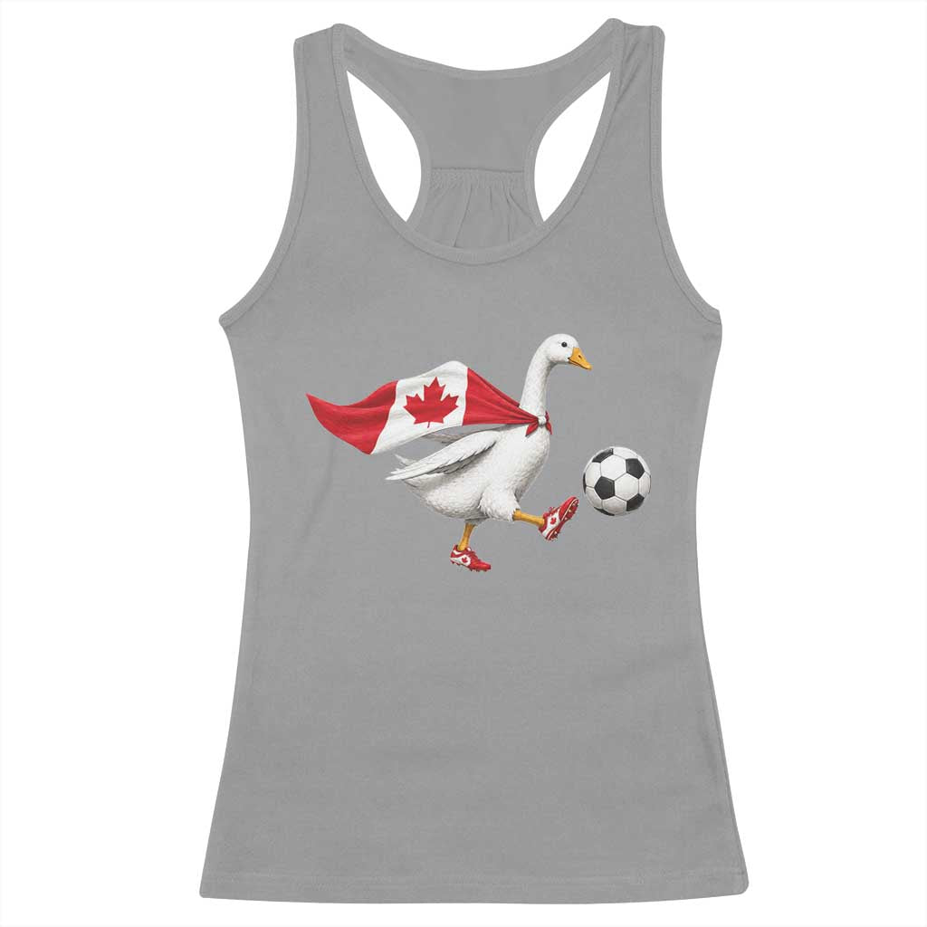 Canada Soccer Goose Racerback Tank Top Canadian Flag Patriotic Football Fan Graphic TS10 Sport Gray Print Your Wear
