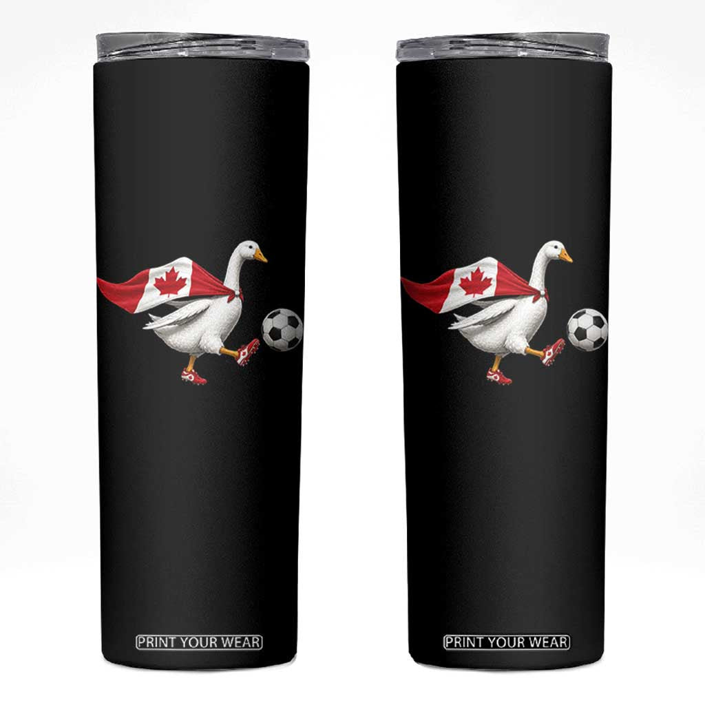 Canada Soccer Goose Skinny Tumbler Canadian Flag Patriotic Football Fan Graphic TS10 Black Print Your Wear