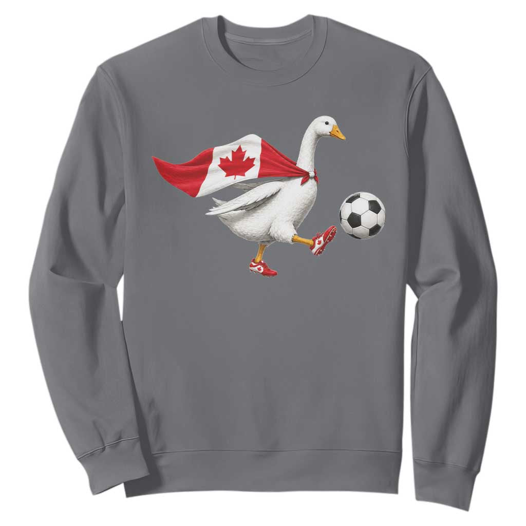 Canada Soccer Goose Sweatshirt Canadian Flag Patriotic Football Fan Graphic TS10 Charcoal Print Your Wear