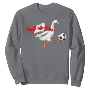 Canada Soccer Goose Sweatshirt Canadian Flag Patriotic Football Fan Graphic TS10 Charcoal Print Your Wear