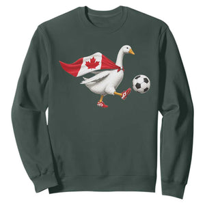 Canada Soccer Goose Sweatshirt Canadian Flag Patriotic Football Fan Graphic TS10 Dark Forest Green Print Your Wear