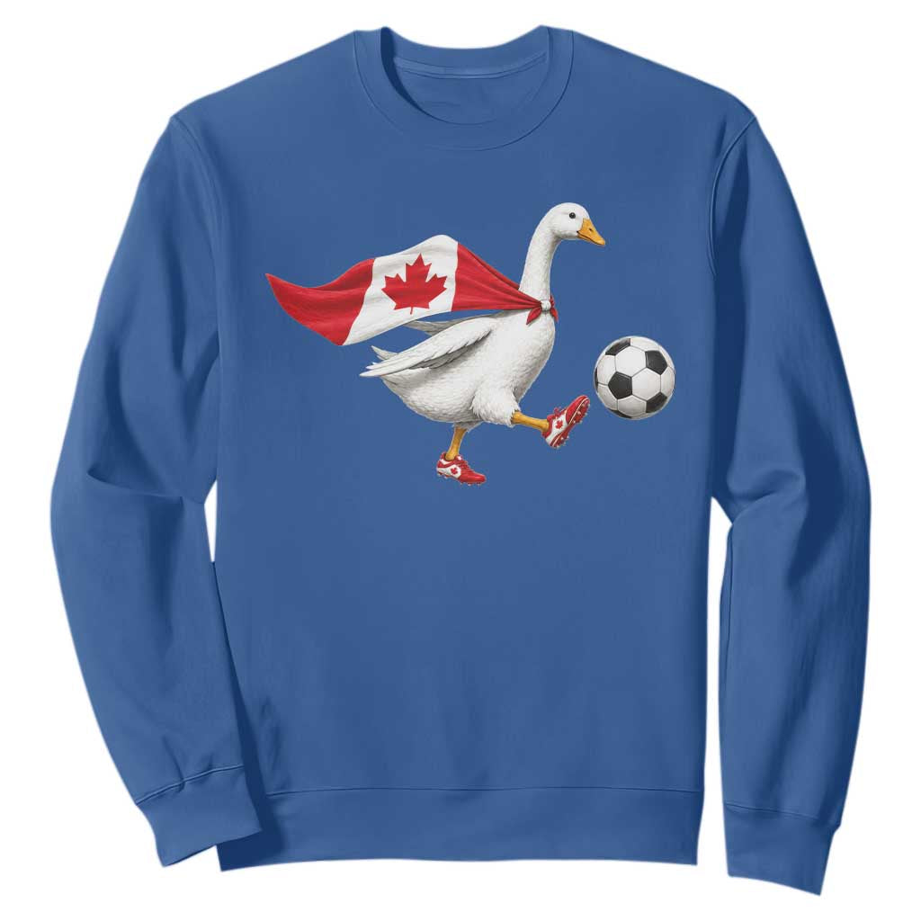Canada Soccer Goose Sweatshirt Canadian Flag Patriotic Football Fan Graphic TS10 Royal Blue Print Your Wear