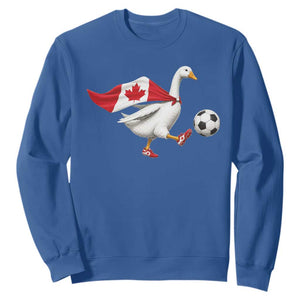 Canada Soccer Goose Sweatshirt Canadian Flag Patriotic Football Fan Graphic TS10 Royal Blue Print Your Wear