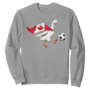 Canada Soccer Goose Sweatshirt Canadian Flag Patriotic Football Fan Graphic TS10 Sport Gray Print Your Wear