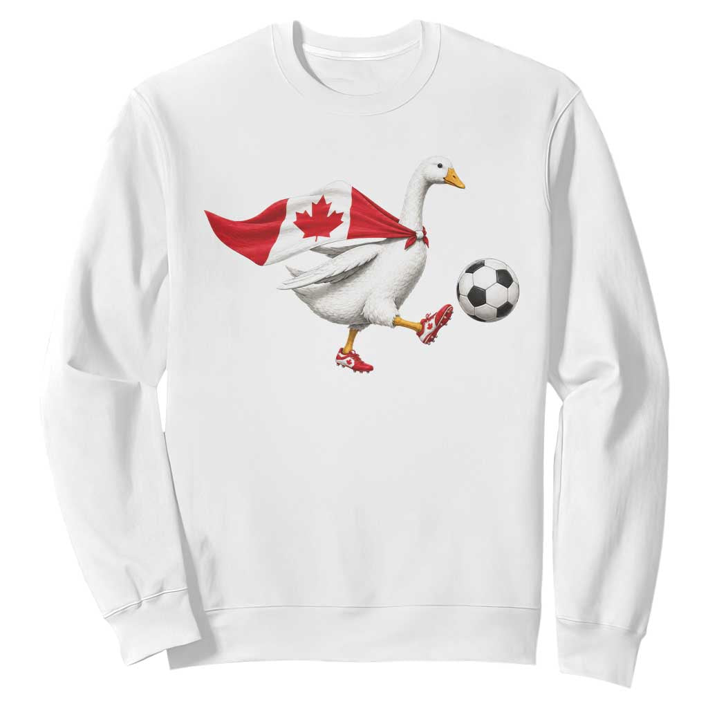 Canada Soccer Goose Sweatshirt Canadian Flag Patriotic Football Fan Graphic TS10 White Print Your Wear