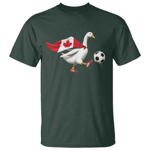 Canada Soccer Goose T Shirt Canadian Flag Patriotic Football Fan Graphic TS10 Dark Forest Green Print Your Wear