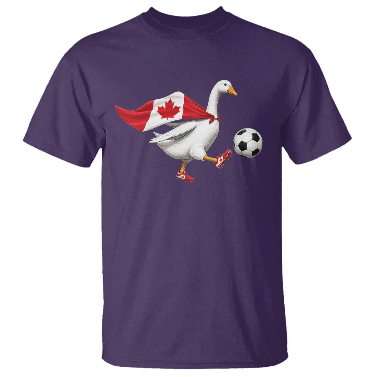 Canada Soccer Goose T Shirt Canadian Flag Patriotic Football Fan Graphic TS10 Purple Print Your Wear