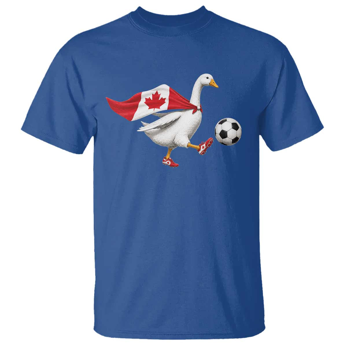 Canada Soccer Goose T Shirt Canadian Flag Patriotic Football Fan Graphic TS10 Royal Blue Print Your Wear