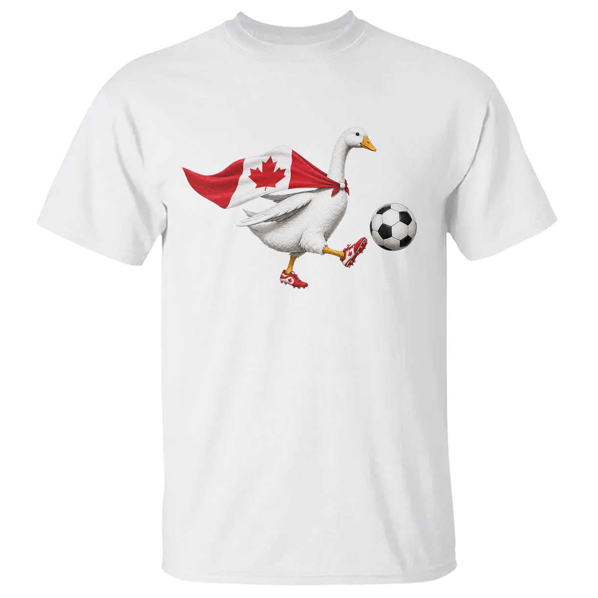 Canada Soccer Goose T Shirt Canadian Flag Patriotic Football Fan Graphic TS10 White Print Your Wear