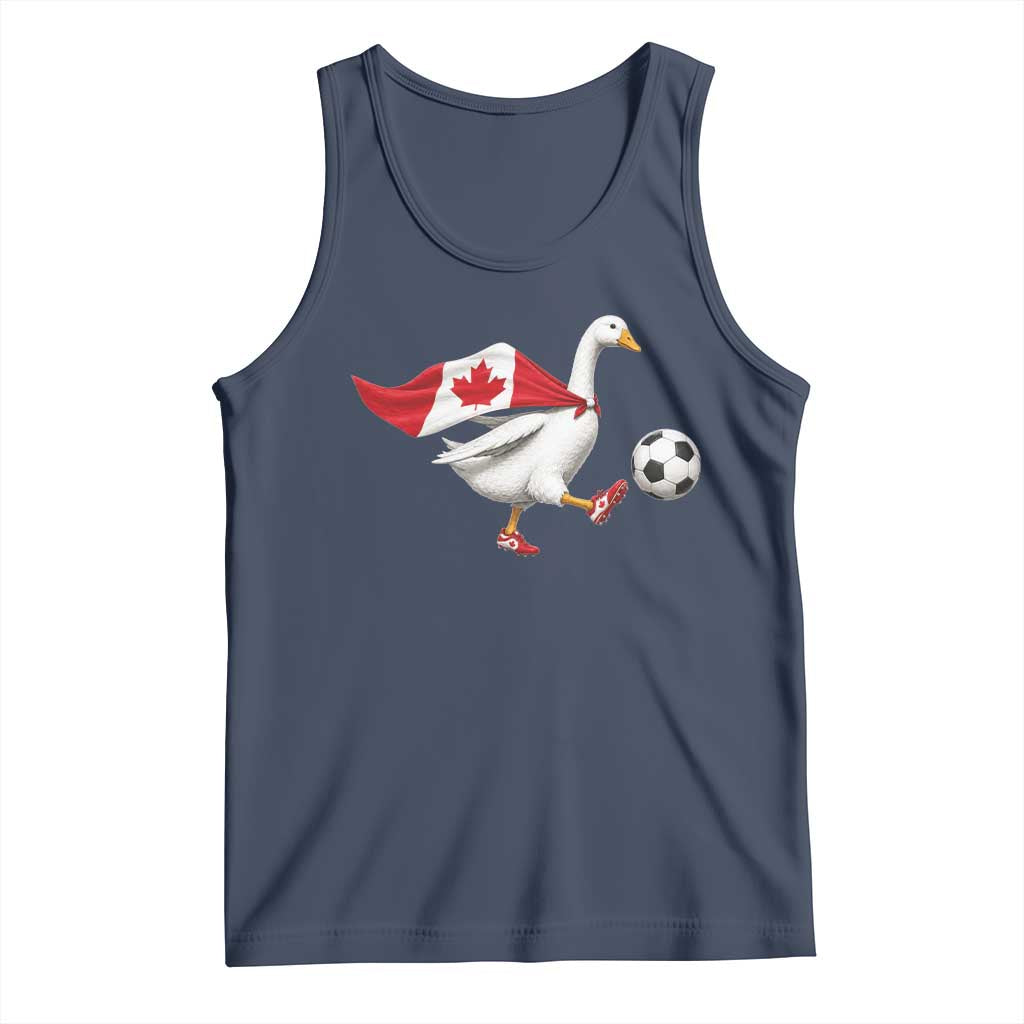 Canada Soccer Goose Tank Top Canadian Flag Patriotic Football Fan Graphic TS10 Navy Print Your Wear